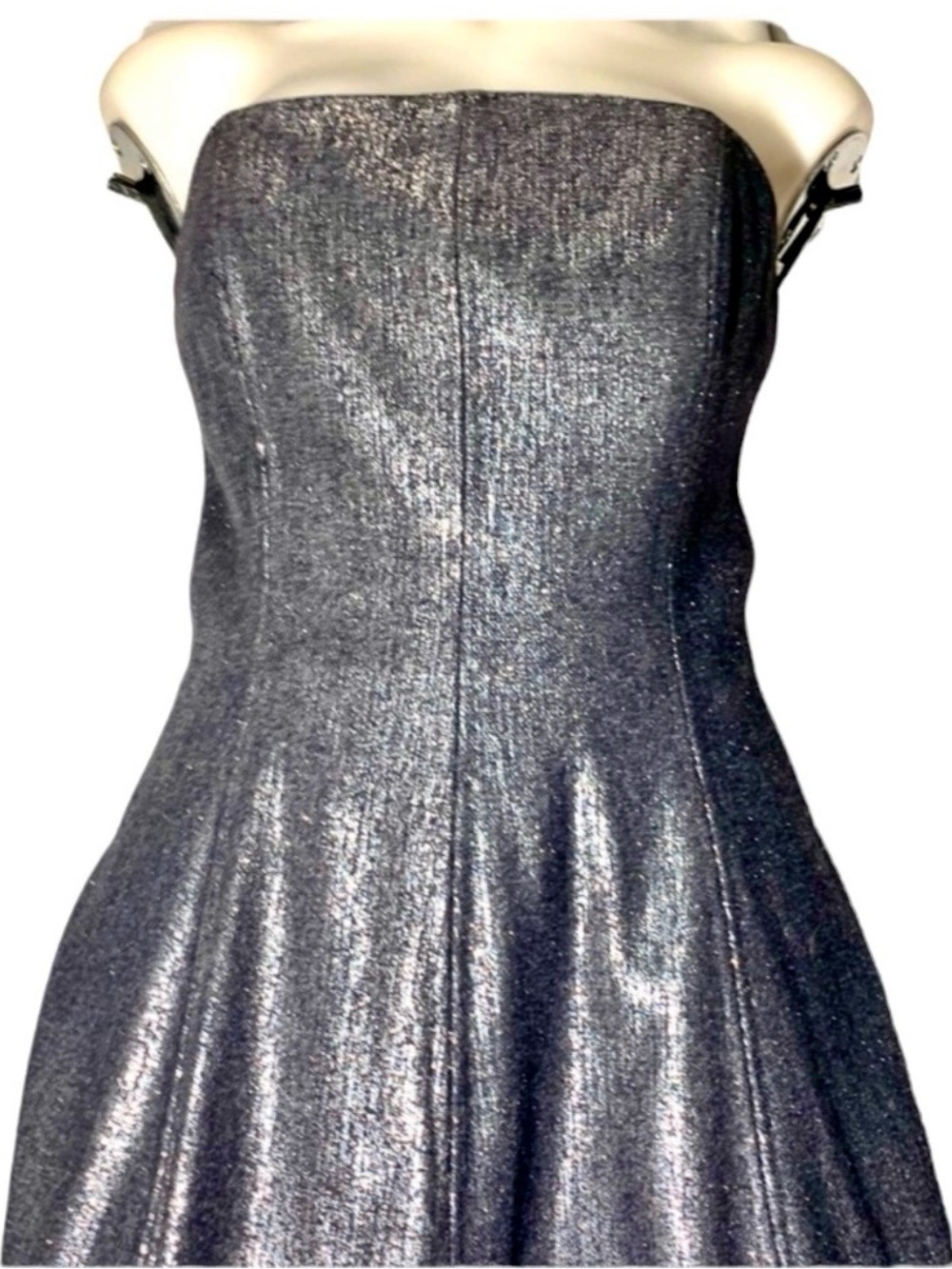 Nordstrom GUNMETAL Strapless Formal Prom Wedding Cocktail Occasion Event Party - Picture 12 of 13